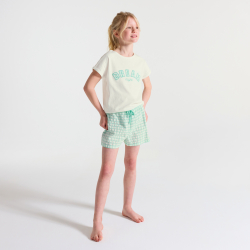 بيجاما-بشورت باللون الأخضر الباستيل قطعتين للفتيات